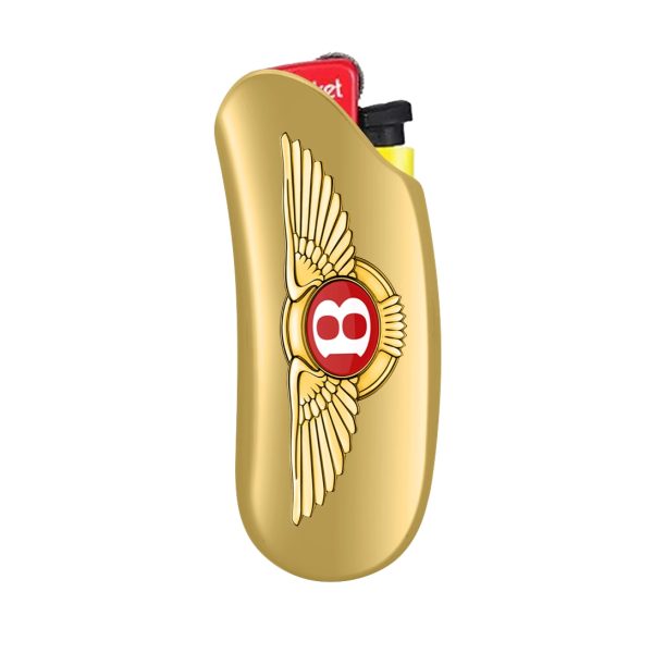 Gold-Red Bentley Lighter Cover - Opulent Design
