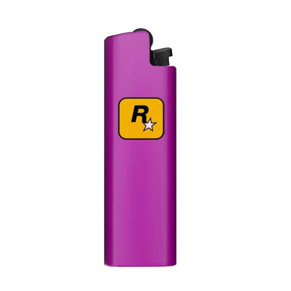 Pink R-Shaped Lighter Case - Geometric Design