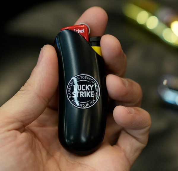 Matte Black with Yellow Star Lighter Cover - Bold Design