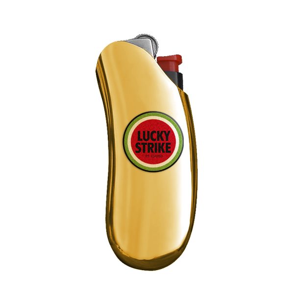 Gold Lucky Strike Lighter Cover - Retro Design