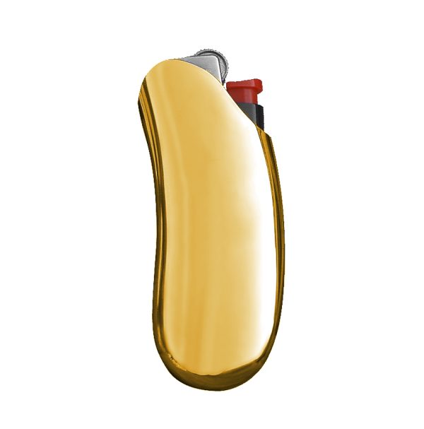 Gold Glossy Pattern-Free Lighter Cover - Elegant Finish
